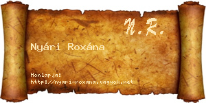 Nyári Roxána névjegykártya